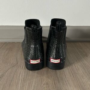 Hunter Black Snake-embossed Chelsea Boots size 7